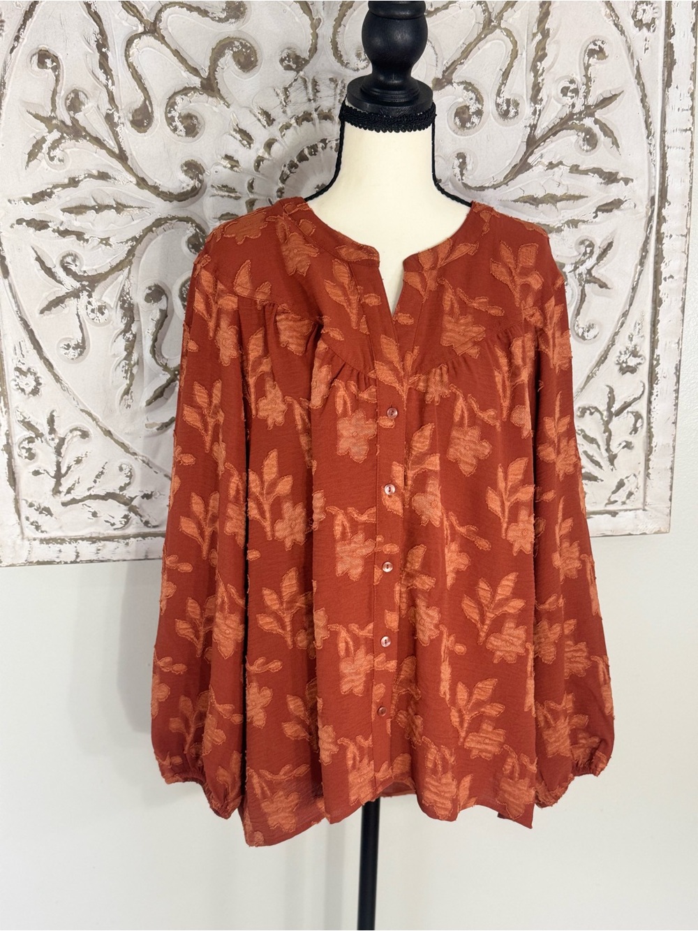 Pioneer Woman Button Front Shirred Tunic – Women’s 1X (16W-18W) NWT